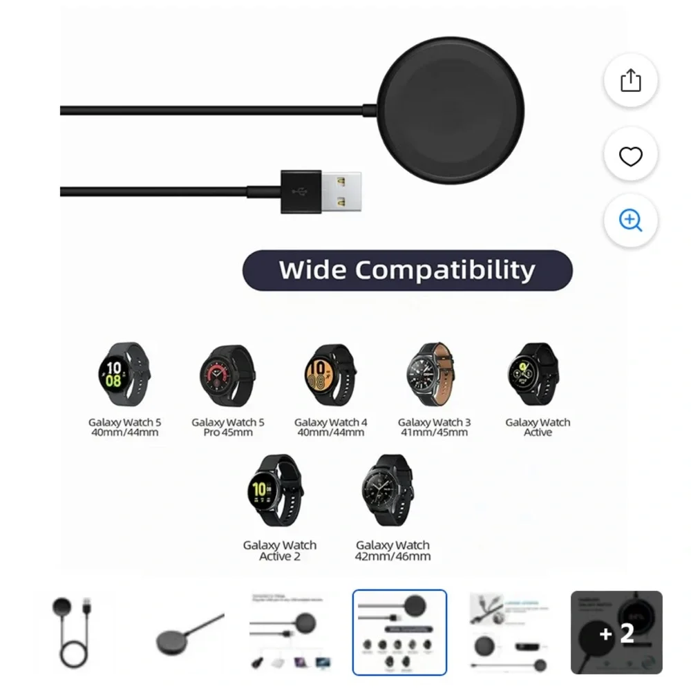 Samsung Smart Watch Fast Charger to USB Cable for Galaxy watch 5 Pro, 5,4,3,2,1
